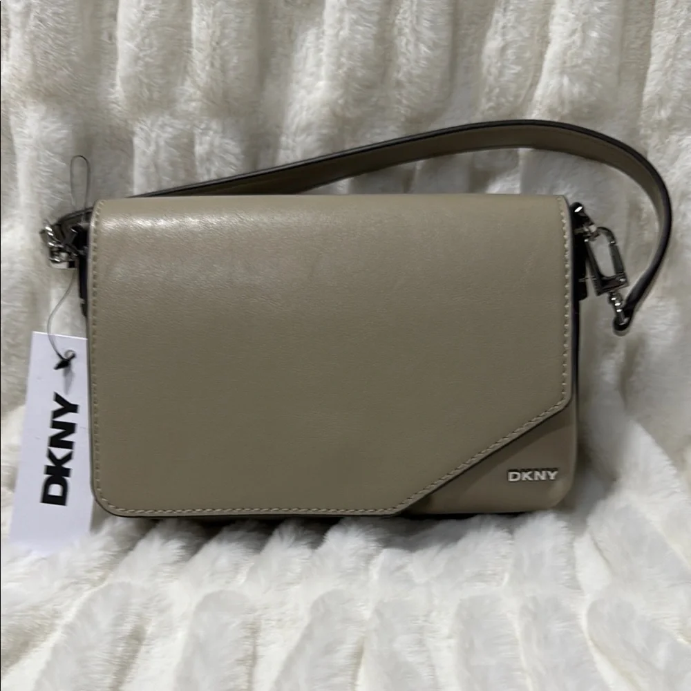 PRICE IS FIRM - DKNY Tan Crossbody Bag with Adjustable Strap - Picture 1 of 7